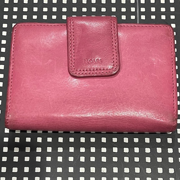 Vintage Rolfs genuine leather wallet Barbie pink - Picture 1 of 11